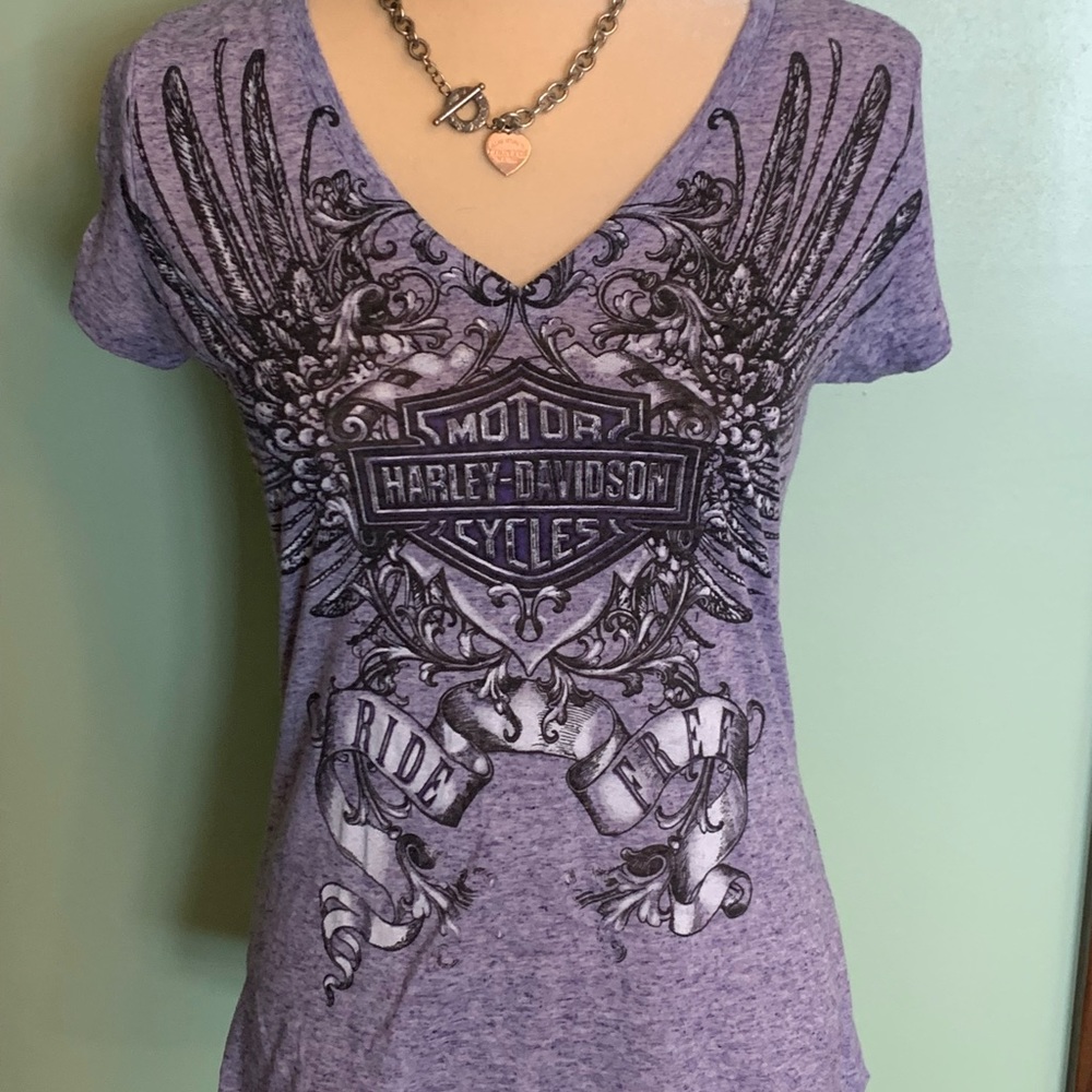 Harley Davidson short sleeve purple size M